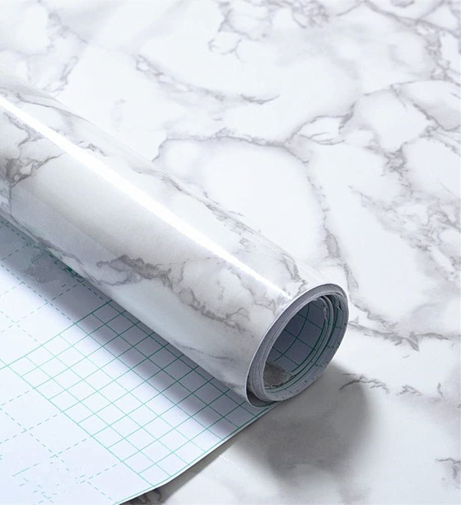 WDragon White Grey Marble Self Adhesive Gloss Vinyl Wrap Film Kitchen  Countertop Peel Stick Wallpaper Decal 40cmx250cm (White) : Amazon.co.uk:  Home & Kitchen
