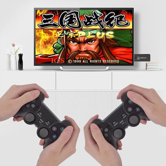 TV Game Console Cortex-A7 Wireless HD 4K TV Game Stick Console 10000+  Built-in Games +2 Wireless Plug And Play 8 Meters Gamepad - AliExpress