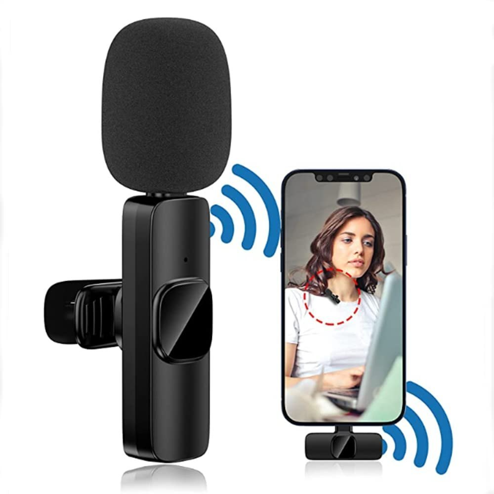 AUSHA Black K8 Wireless Collar Mic Compatible with iPhone and Type C  Android at Rs 350 in Gurgaon