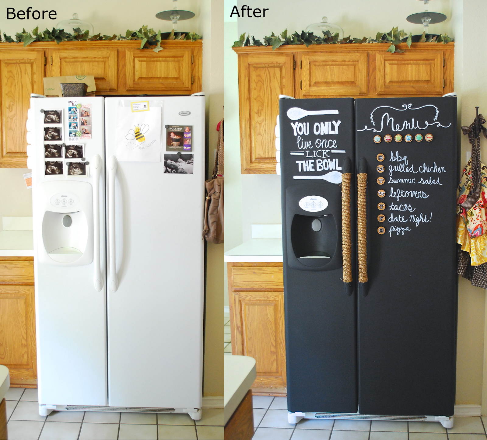 The Kurtz Corner: DIY Chalkboard Refrigerator