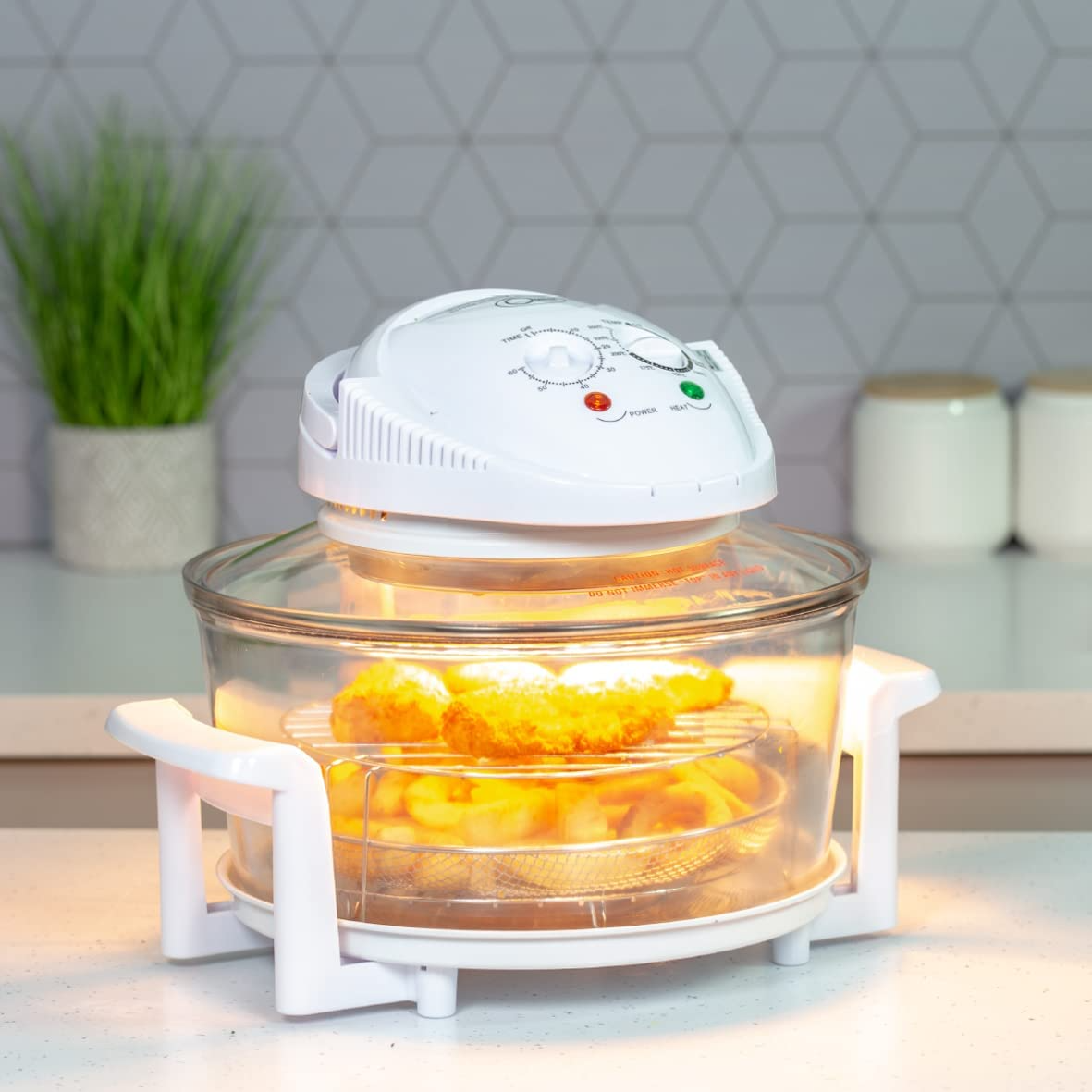 Quest 43890 12 Litre Halogen Oven / Low Fat, Multi-Function Oven /  Toughened Glass Material / Healthy Air Cooking / Self-Cleaning Mode / 60  Minute Timer / 1400W : Amazon.co.uk: Home & Kitchen